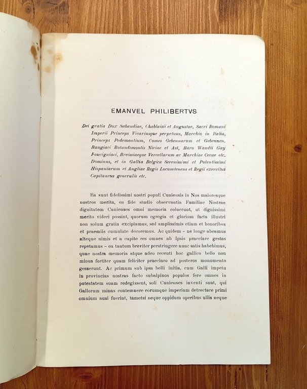 Diploma quo serenissimus dux Emanuel Philibertus. Privilegia Civitatis et Alia …