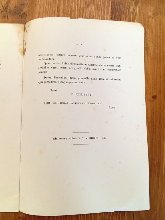 Diploma quo serenissimus dux Emanuel Philibertus. Privilegia Civitatis et Alia …