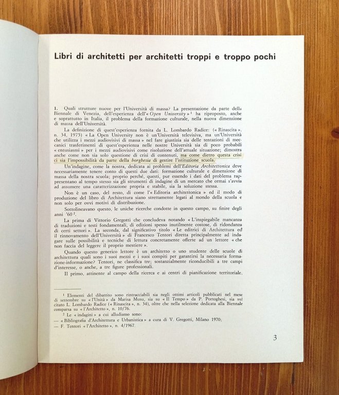Editoria architettonica 1974-1976