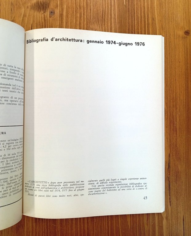 Editoria architettonica 1974-1976