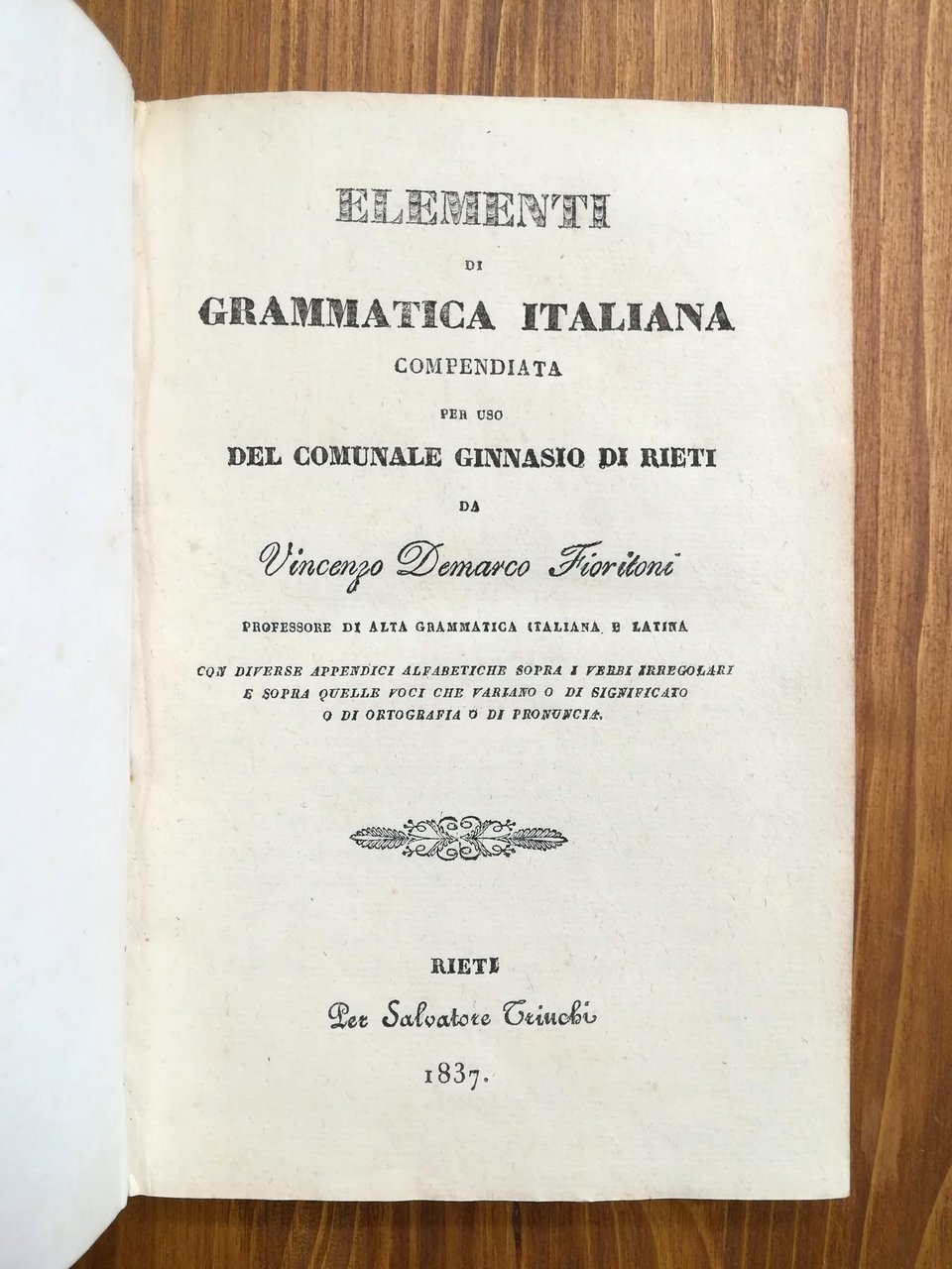Elementi di grammatica italiana compendiata per uso del comunale Ginnasio …