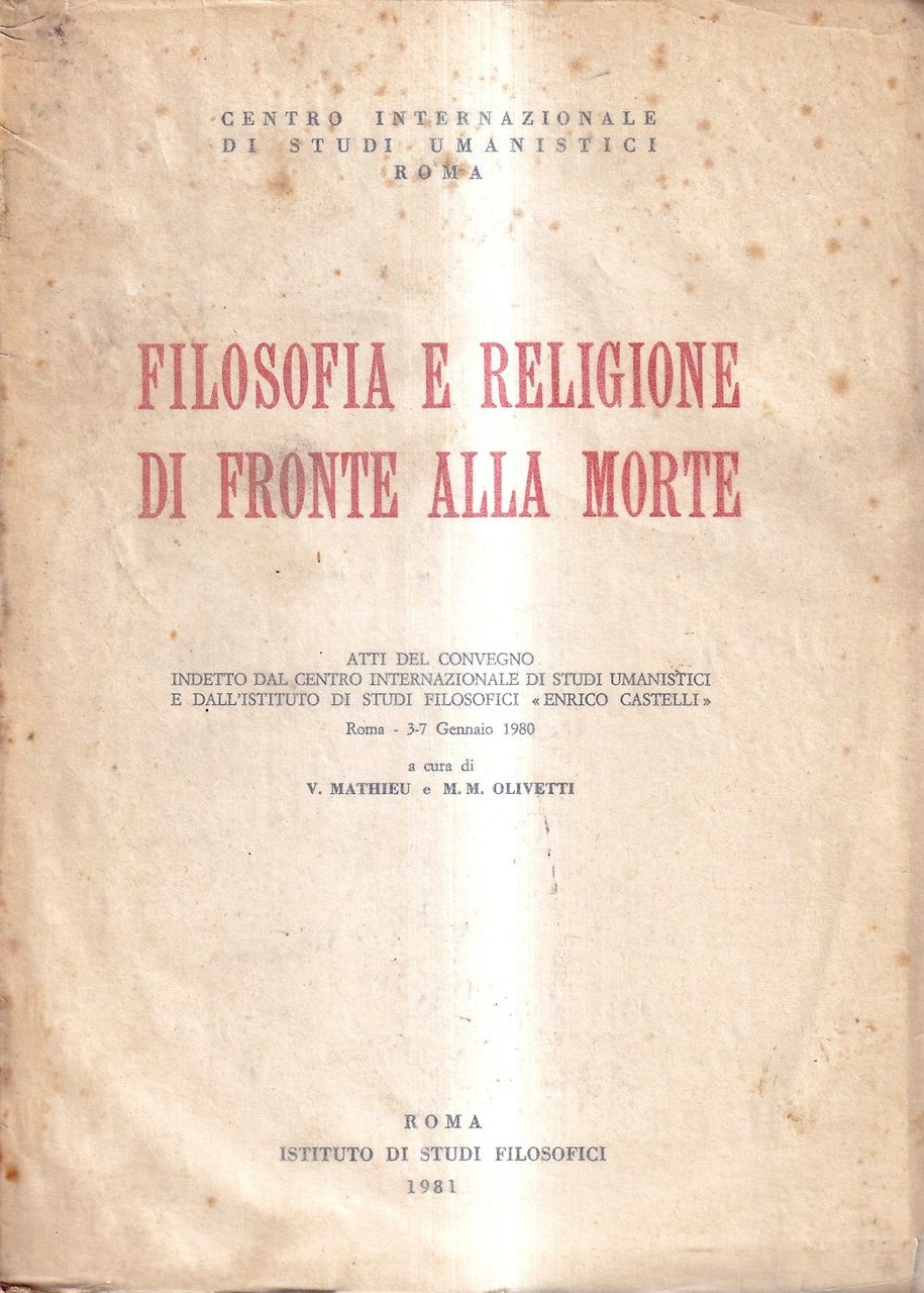 Filosofia e religione di fronte alla morte