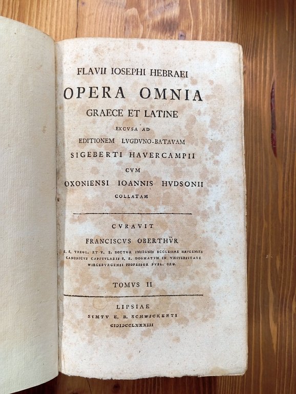 Flavii Iosephi hebraei opera omnia graece et latine excusa ad …