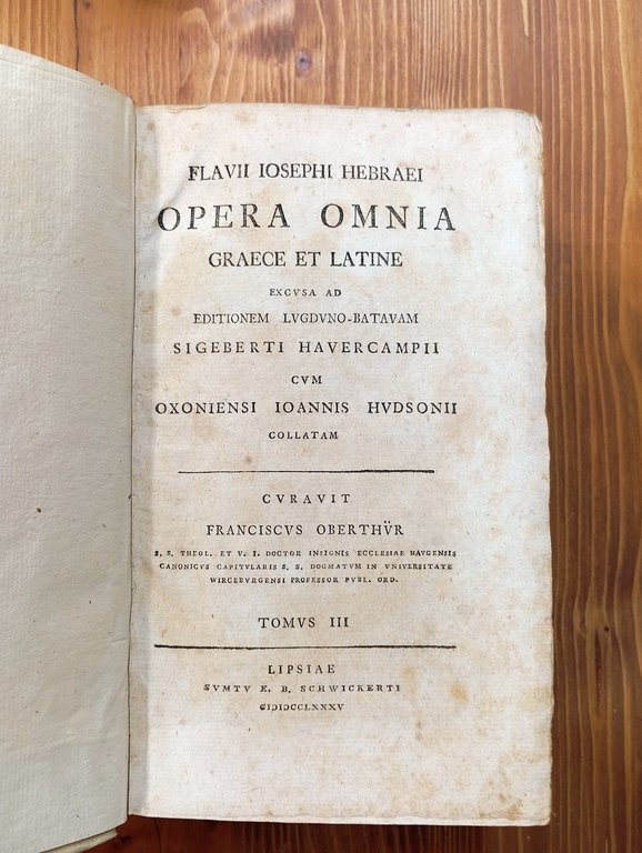 Flavii Iosephi hebraei opera omnia graece et latine excusa ad …