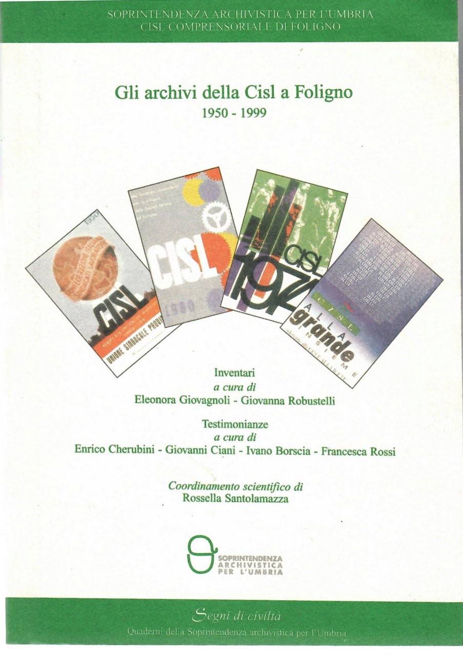 Gli archivi della CISL a Perugia 1950-1997. Inventari e Catalogo | Immagine principale