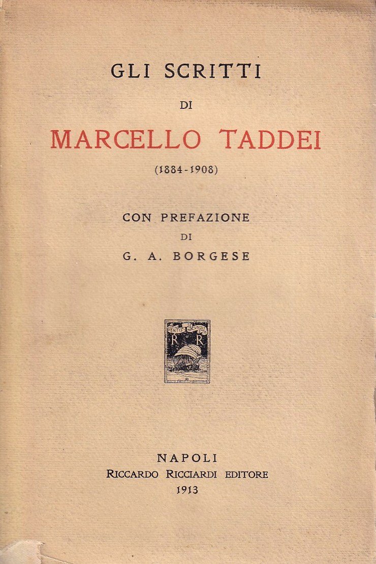 Gli Scritti di Marcello Taddei (1884-1908) | Immagine principale