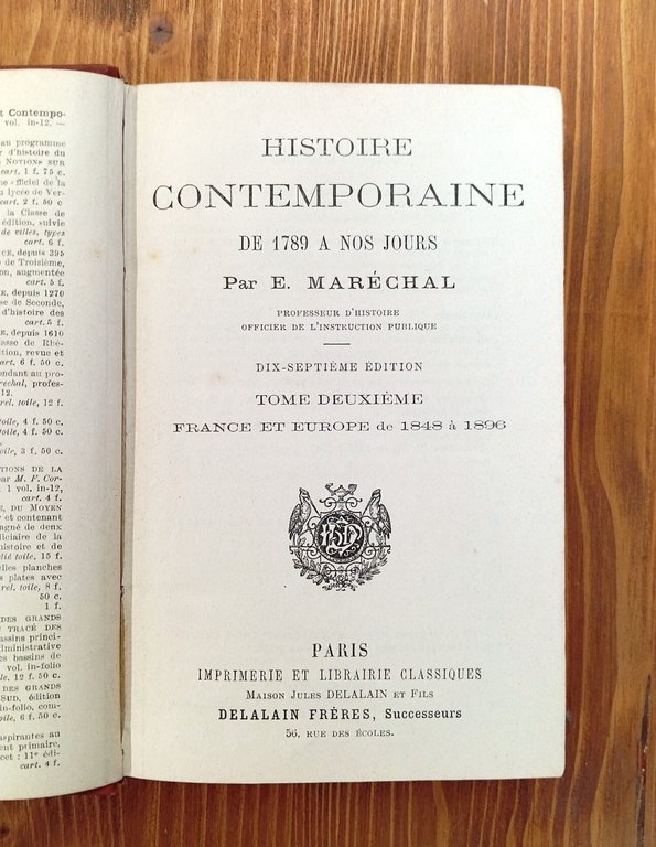 Histoire contemporaine de 1789 à nos jours. Tomes I et …