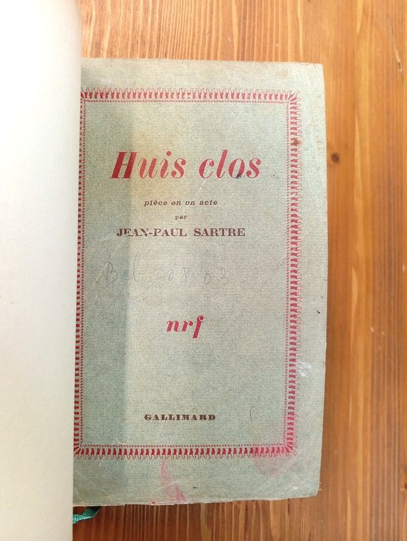 Huis clos. Pièce en un act