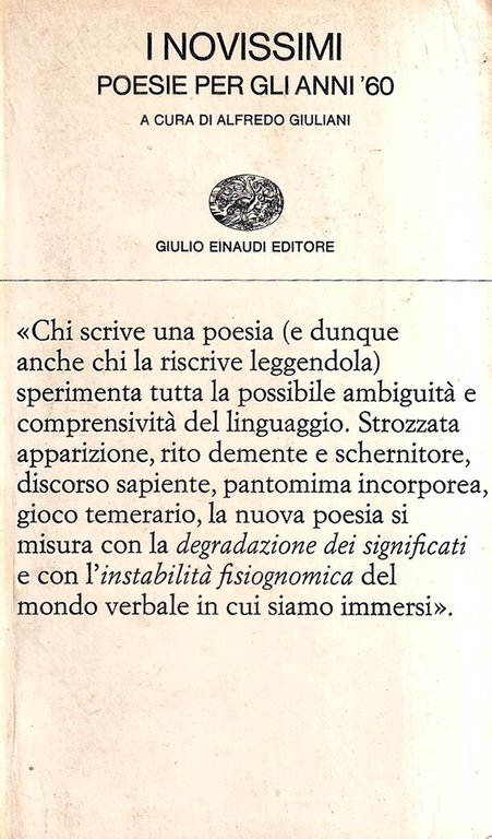 I Novissimi. Poesie per gli anni '60