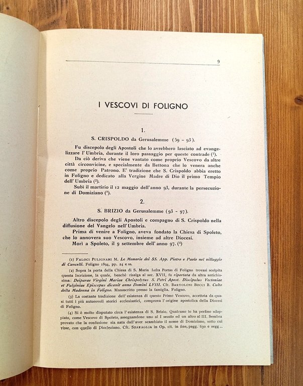 I Vescovi di Foligno. Cenni biografici