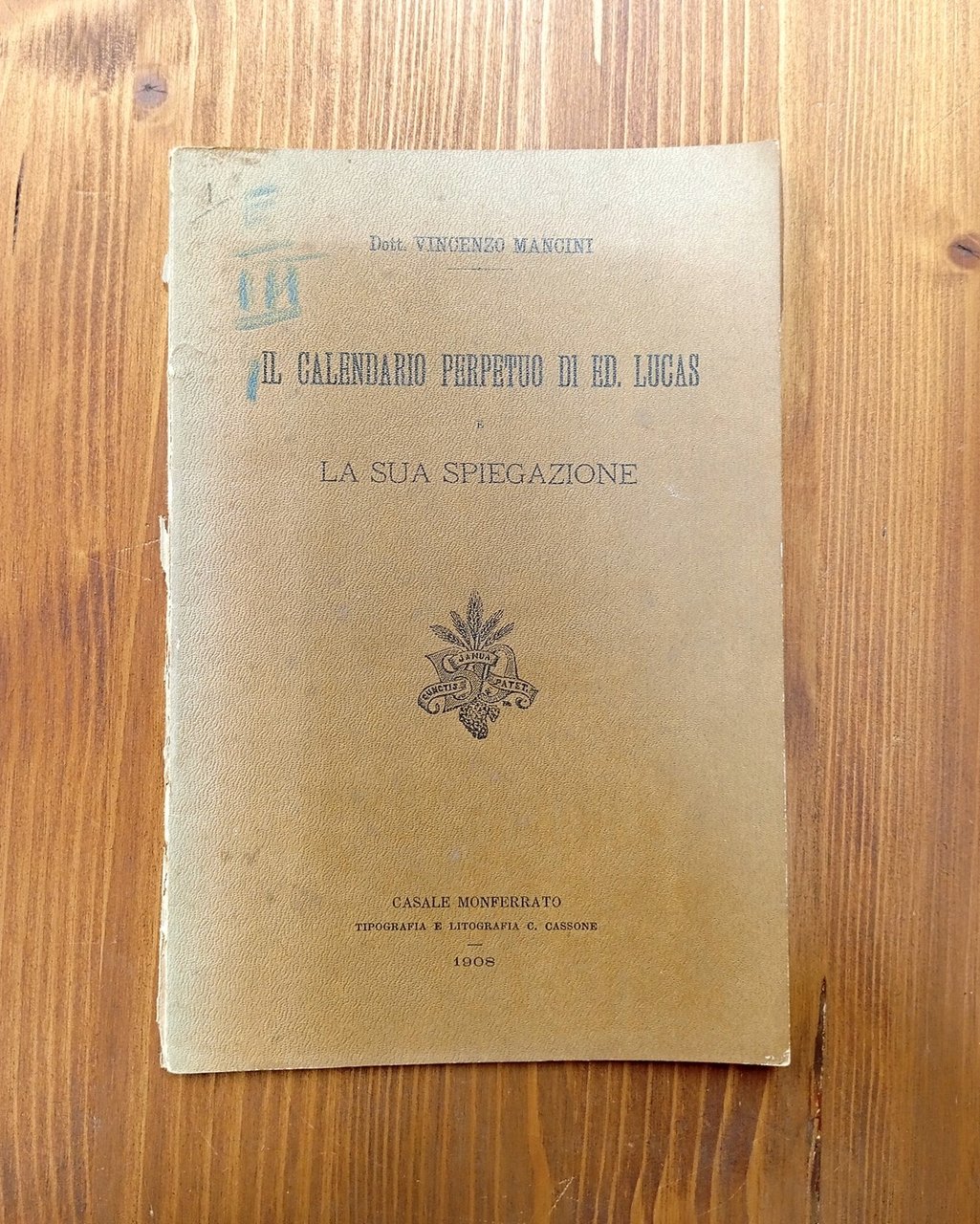 Il calendario perpetuo di Ed. Lucas e la sua spiegazione