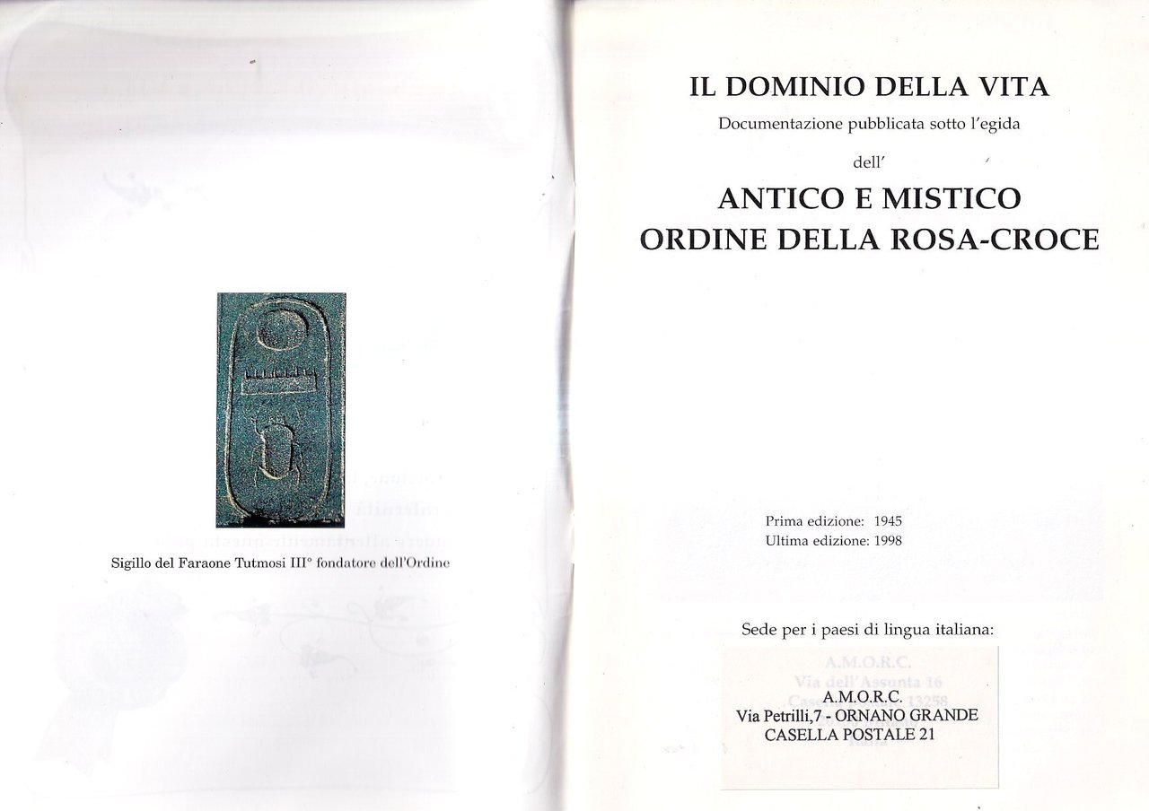 Il dominio della vita. Documentazione pubblicata sotto l'egida dell'Antico e …