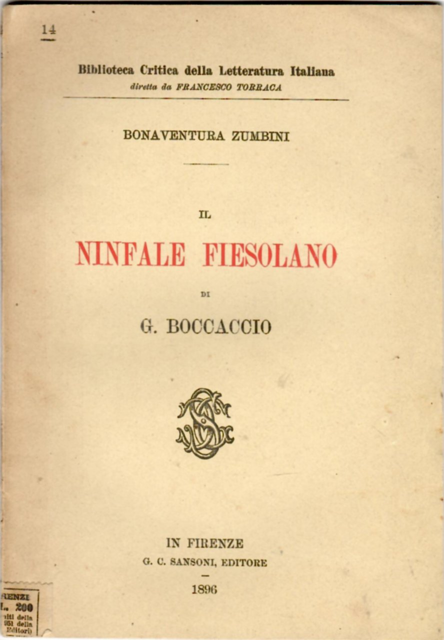 Il Ninfale fiesolano di G. Boccaccio
