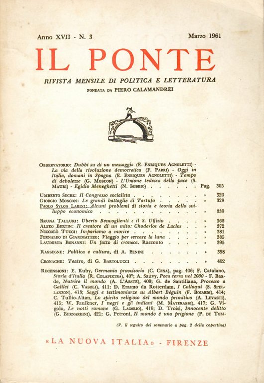 Il Ponte. Rivista Mensile Di Politica e Letteratura | Immagine Gallery 2