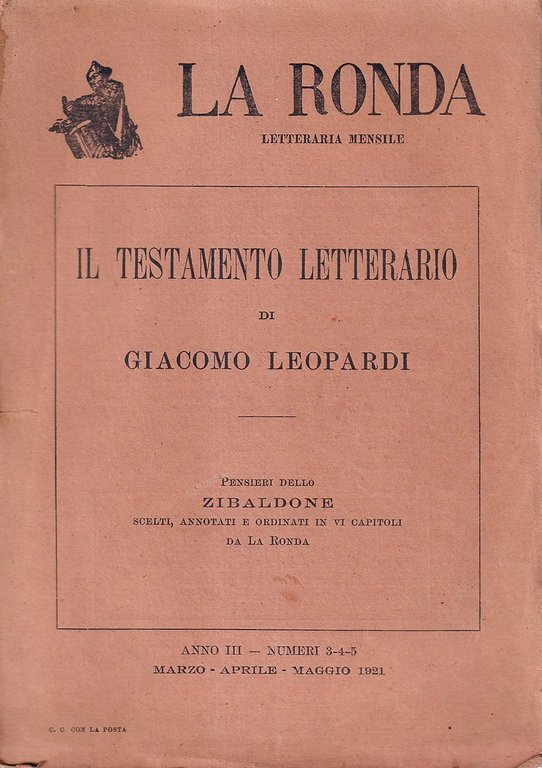 Il testamento letterario di Giacomo Leopardi. Pensiero dello Zibaldone scelti, … | Immagine Gallery 2