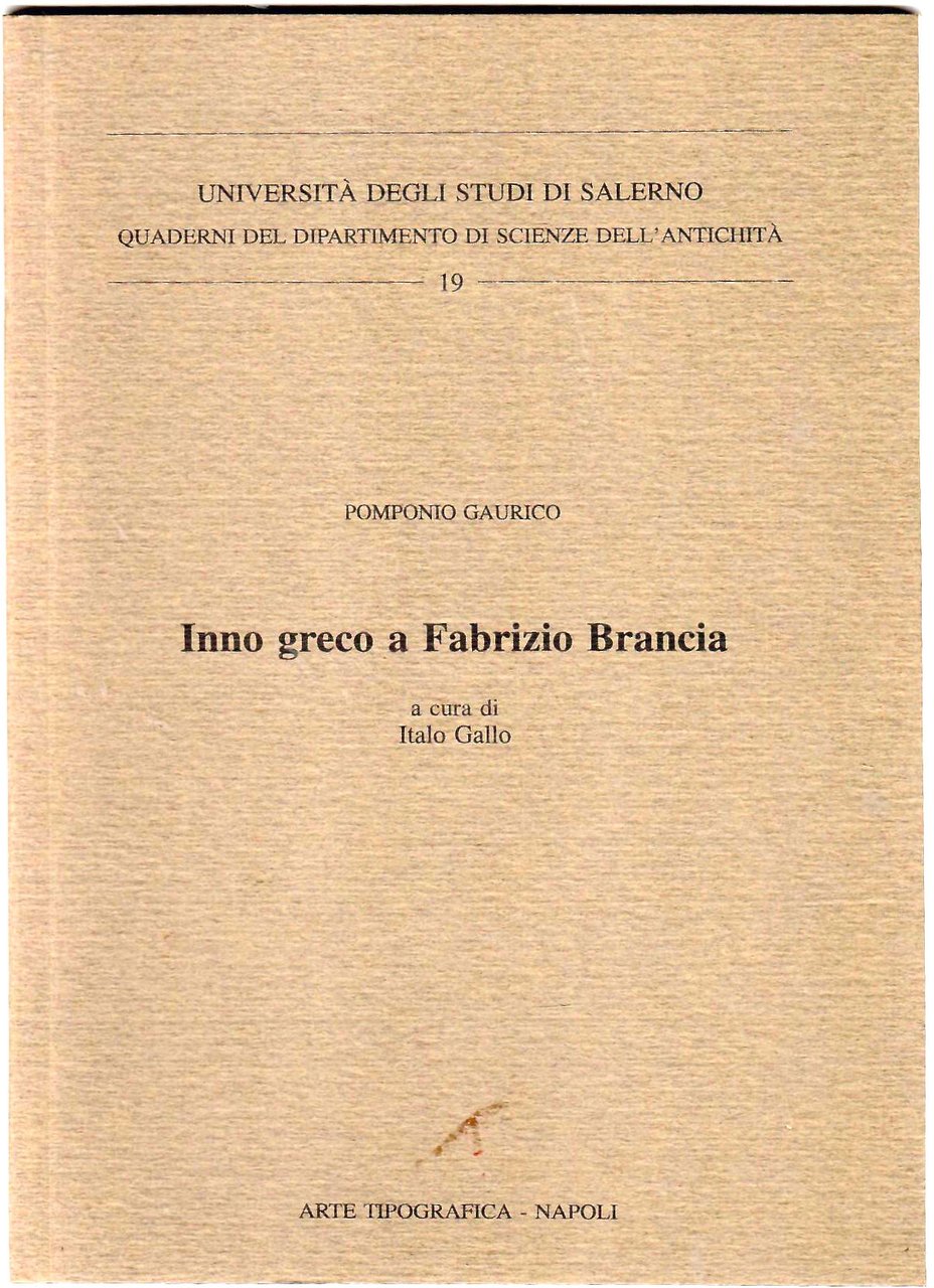 Inno greco a Fabrizio Brancia | Immagine principale