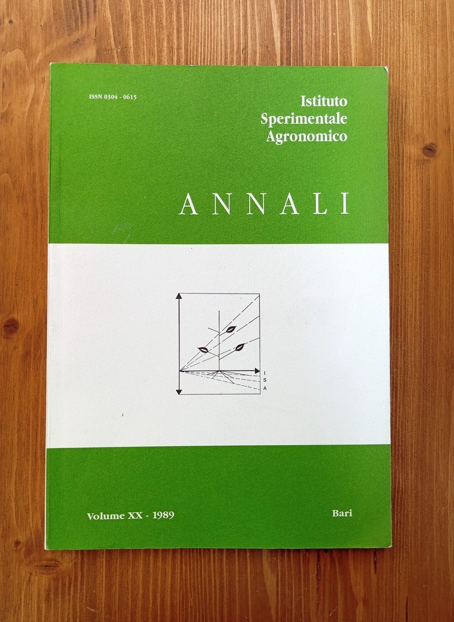 Istituto Sperimentale Agronomico, Bari. Annali - vol. XX, 1989