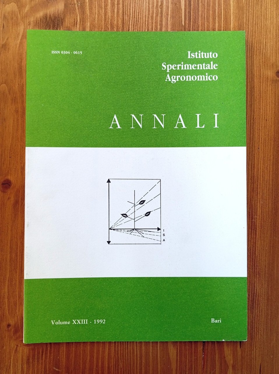 Istituto Sperimentale Agronomico, Bari. Annali - vol. XXIII, 1992