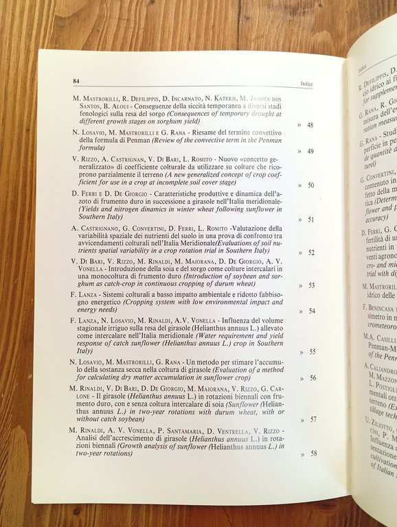Istituto Sperimentale Agronomico, Bari. Annali - vol. XXIII, 1992