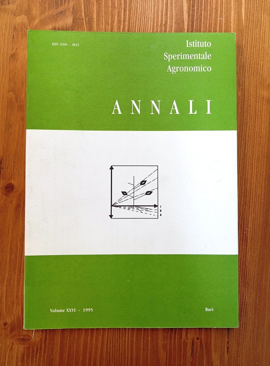 Istituto Sperimentale Agronomico, Bari. Annali - vol. XXVI, 1995