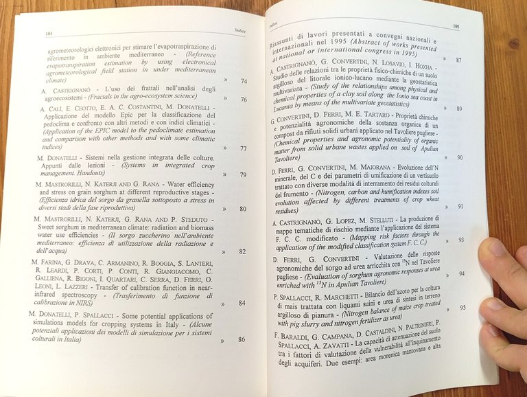 Istituto Sperimentale Agronomico, Bari. Annali - vol. XXVI, 1995