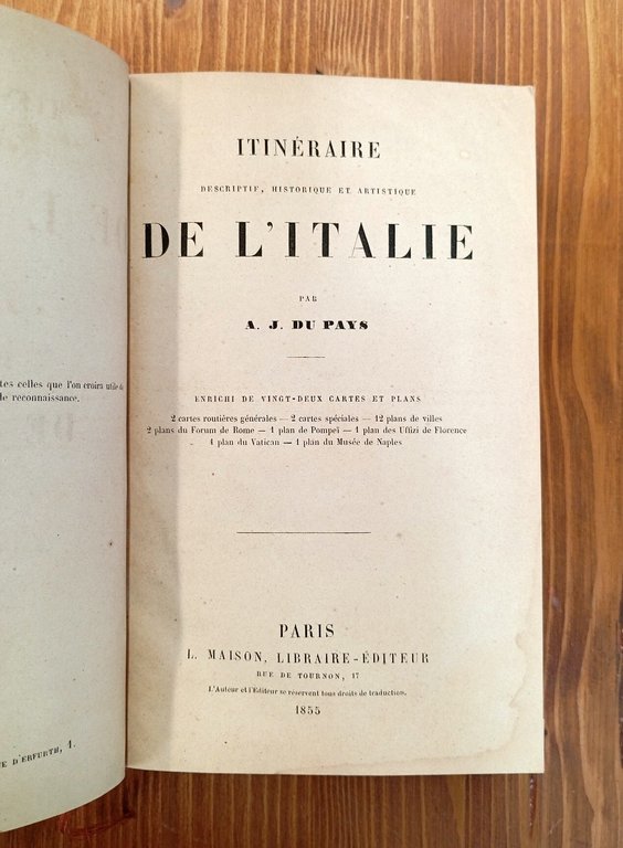 Itinéraire descriptif, historique et artistique de L'Italie. Enrichi de vingt-deux …