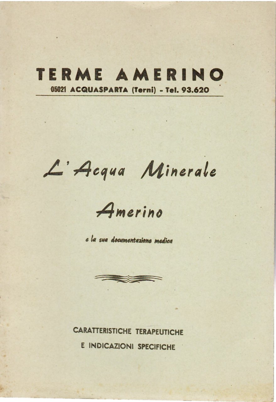 L'Acqua Minerale Amerino e La Sua Documentazione Medica | Immagine principale