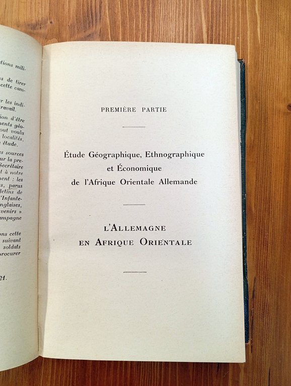 L'Afrique orientale allemande et la guerre de 1914-1918