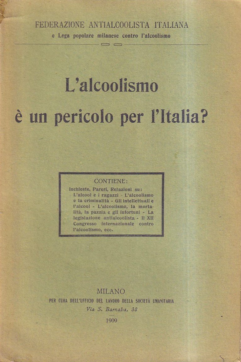 L'alcoolismo è un pericolo per l'Italia?