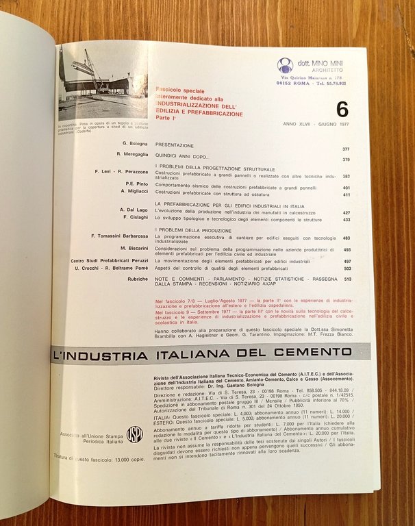 L'industria italiana del cemento (Rivista) - Industrializzazione dell'edilizia e prefabbricazione …