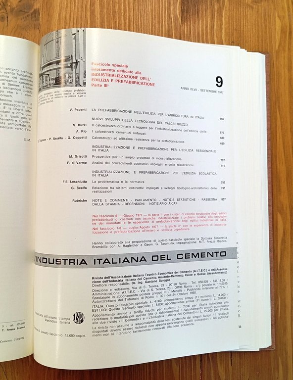 L'industria italiana del cemento (Rivista) - Industrializzazione dell'edilizia e prefabbricazione …
