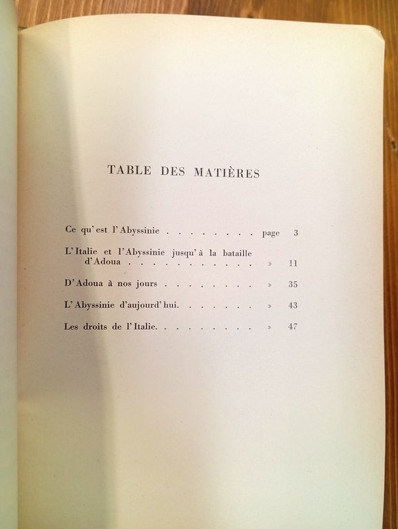 L'Italie et l'Abyssinie