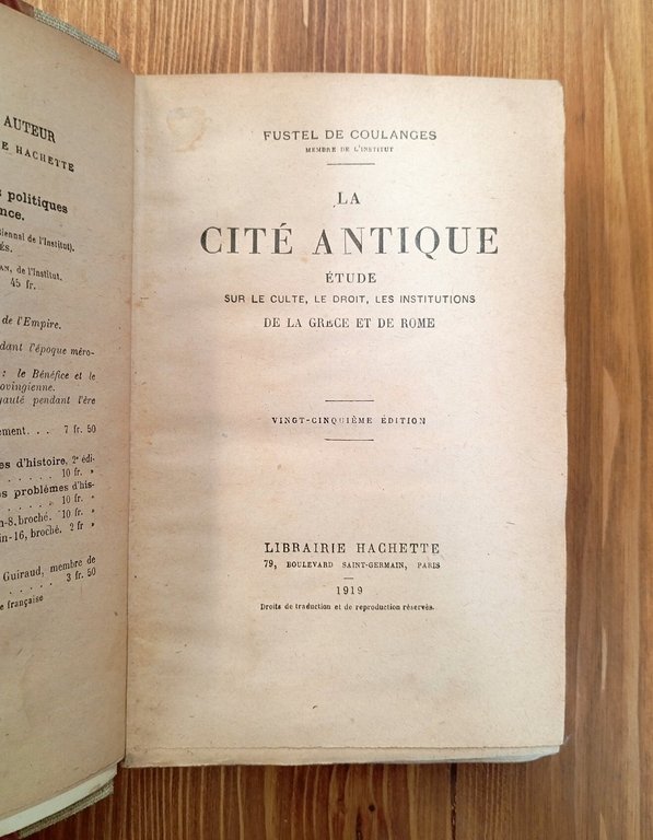 La cité antique : étude sur le culte, le droit, …