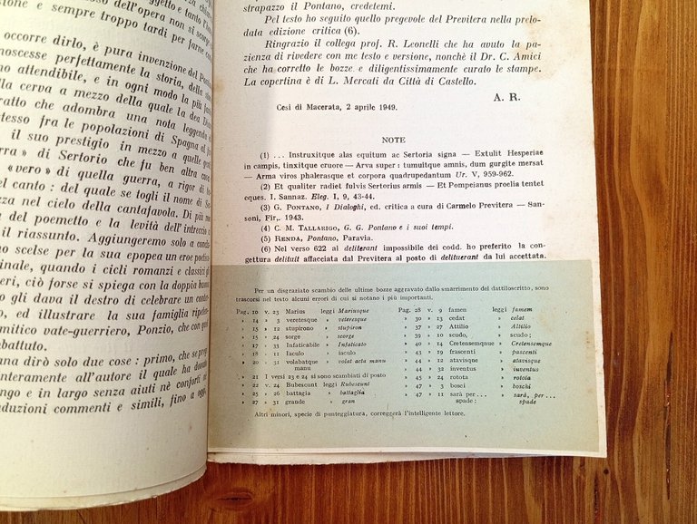 La Guerra di Sertorio. Versione italiana del Prof. Raffaele Amici