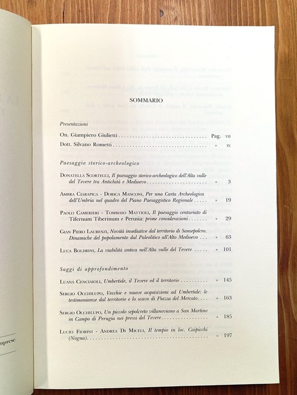 La media e alta valle del Tevere dall'antichità al Medioevo. …