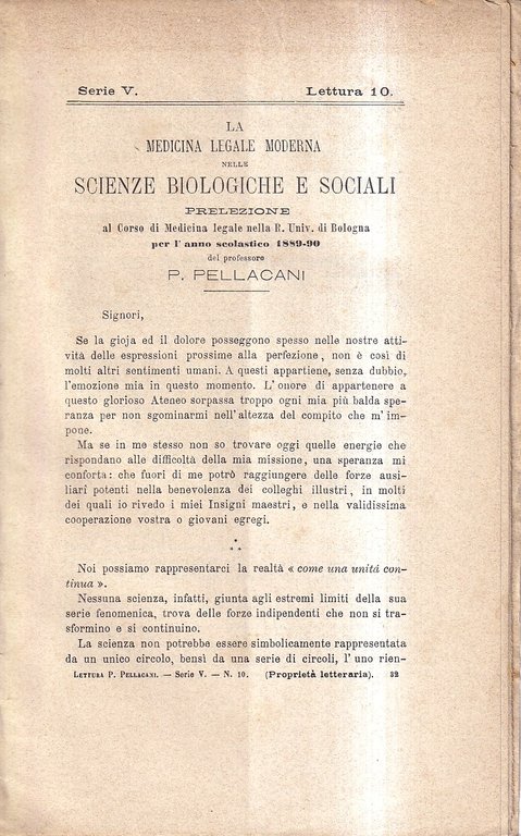 La medicina legale moderna nelle scienze biologiche e sociali