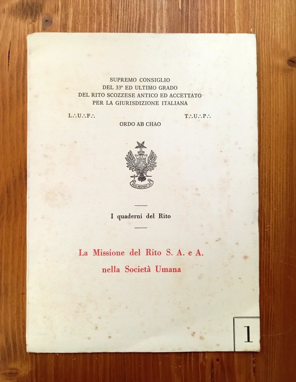 La missione del rito S. A. e A. nella società … | Immagine principale