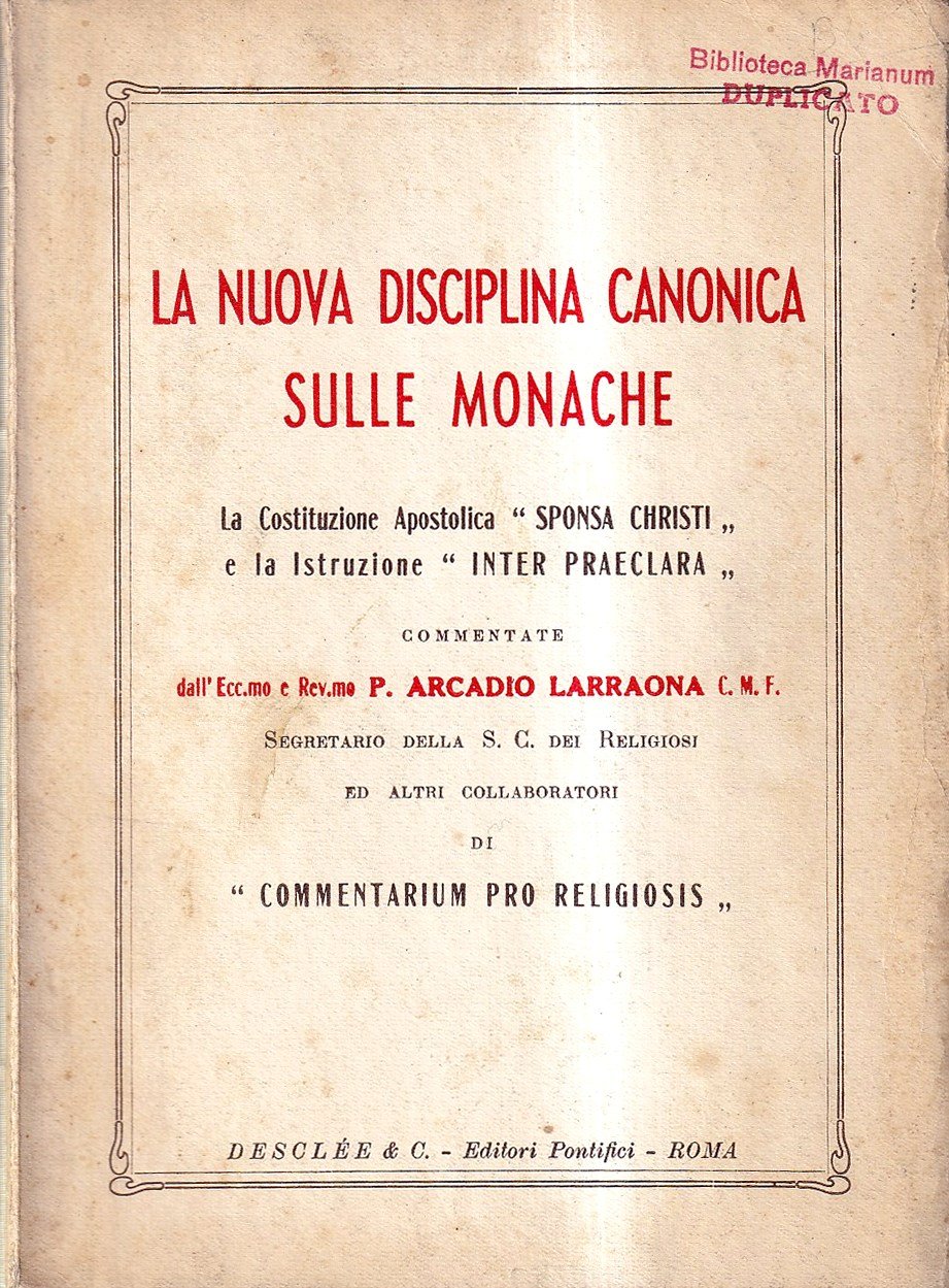 La nuova disciplina canonica sulle monache. La Costituzione Apostolica Sponsa … | Immagine principale