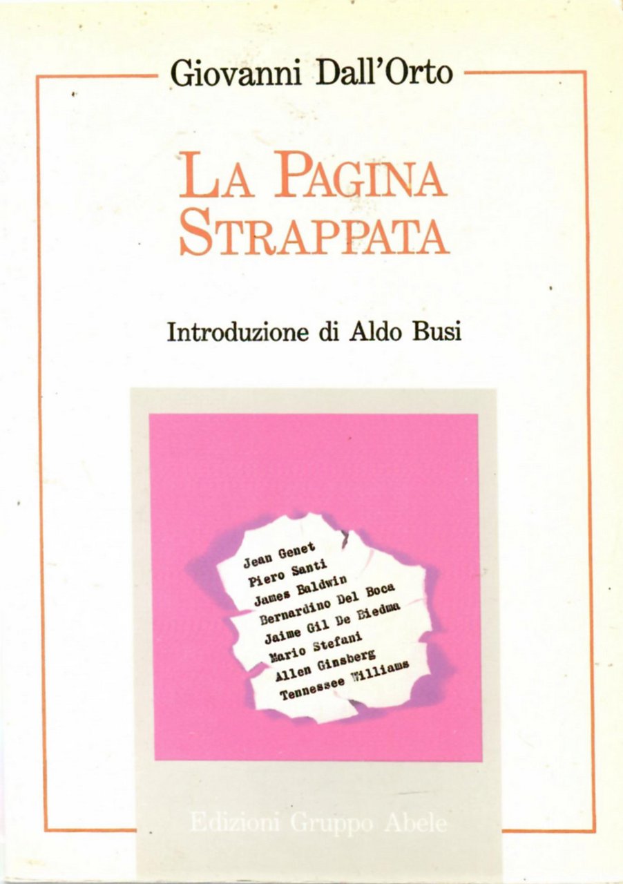 La Pagina Strappata. Interviste Di Cultura e omosessualità