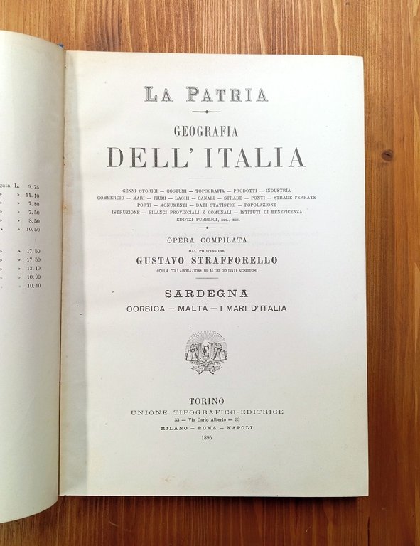 La Patria. Geografia dell'Italia - lotto di 11 volumi della …