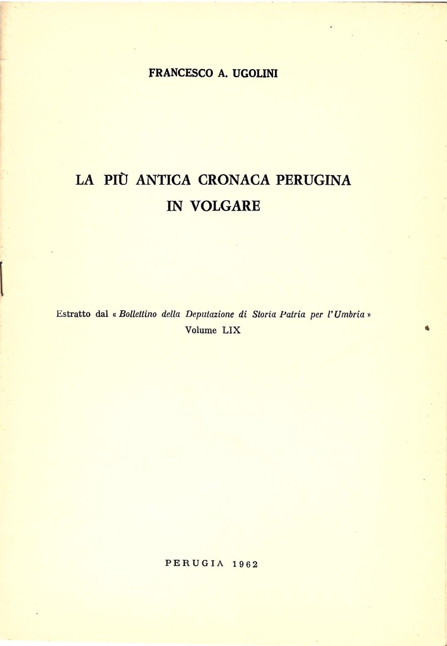 La Più Antica Cronaca Perugina in Volgare