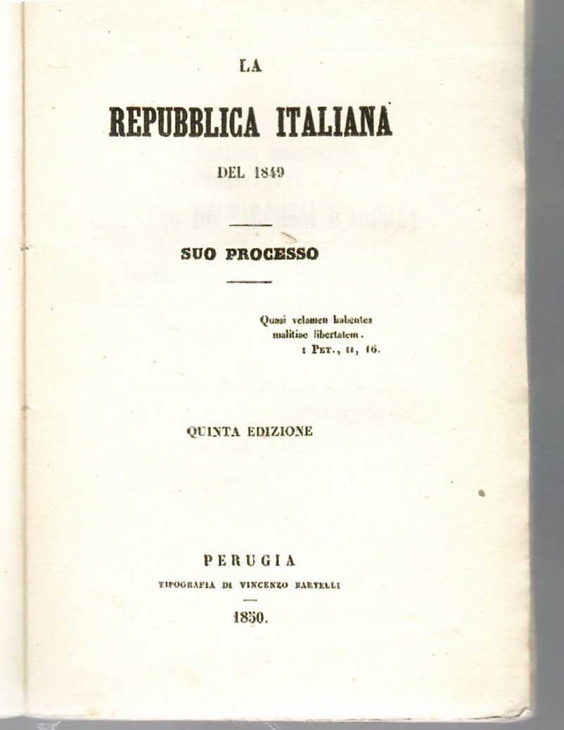 La Repubblica Italiana del 1849. Suo Processo | Immagine principale