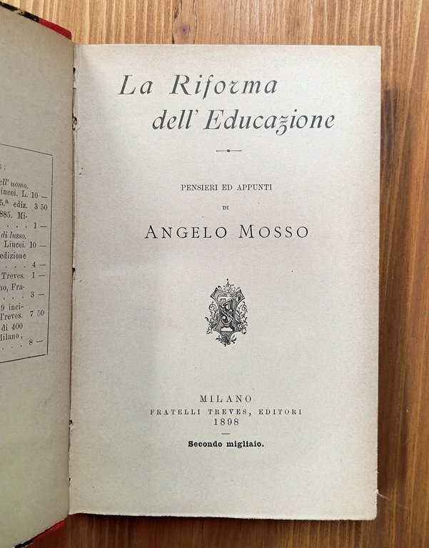 La riforma dell'educazione. Pensieri ed appunti