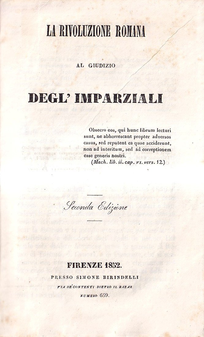 La Rivoluzione Romana al Giudizio degli Imparziali