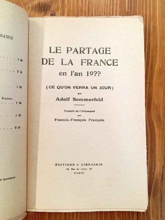 Le partage de la France en l'an 19?? (Ce qu'on …