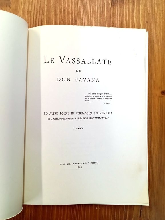 Le Vassallate de Don Pavana ed altre poesie in vernacolo …