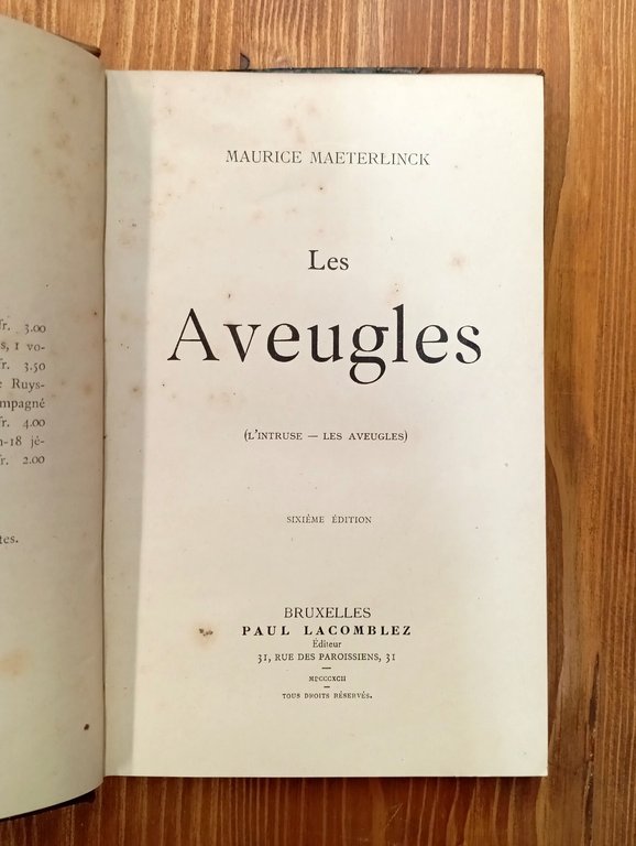 Les aveugles (L'intruse - Les aveugles)