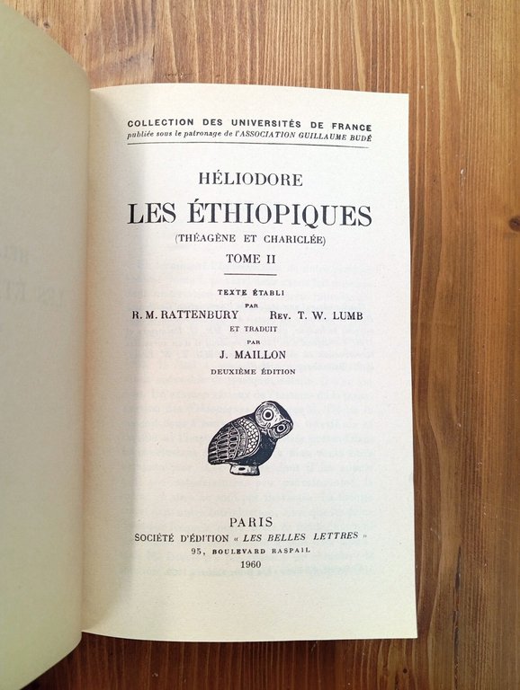 Les Ethiopiques (Théagène et Chariclée). Tomes I, II, III