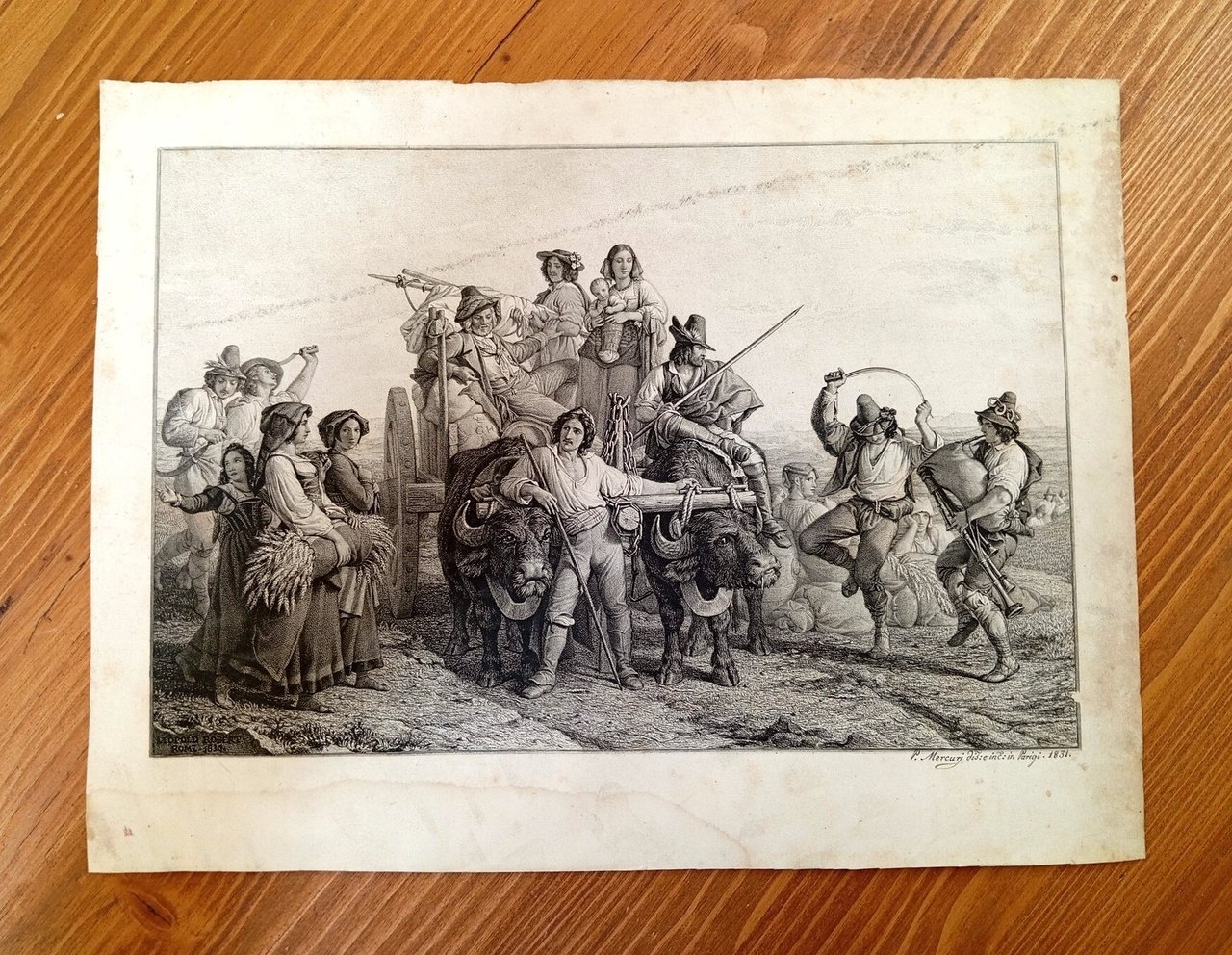 Les moissonneurs dans les Marais Pontins. Mietitura [incisione]