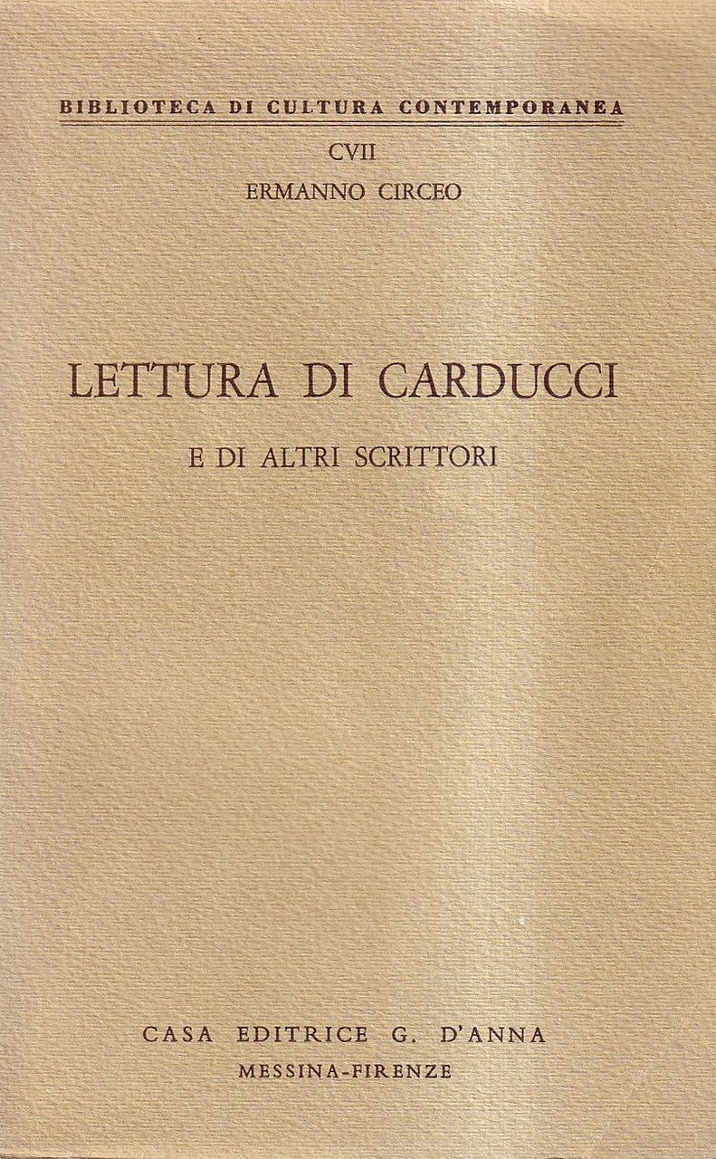Lettura Di Carducci e Di Altri Scrittori | Immagine principale